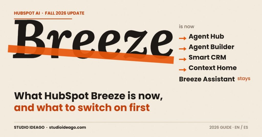 HubSpot Breeze is now Agent Hub, Agent Builder, Smart CRM and Context Home — Breeze Assistant stays